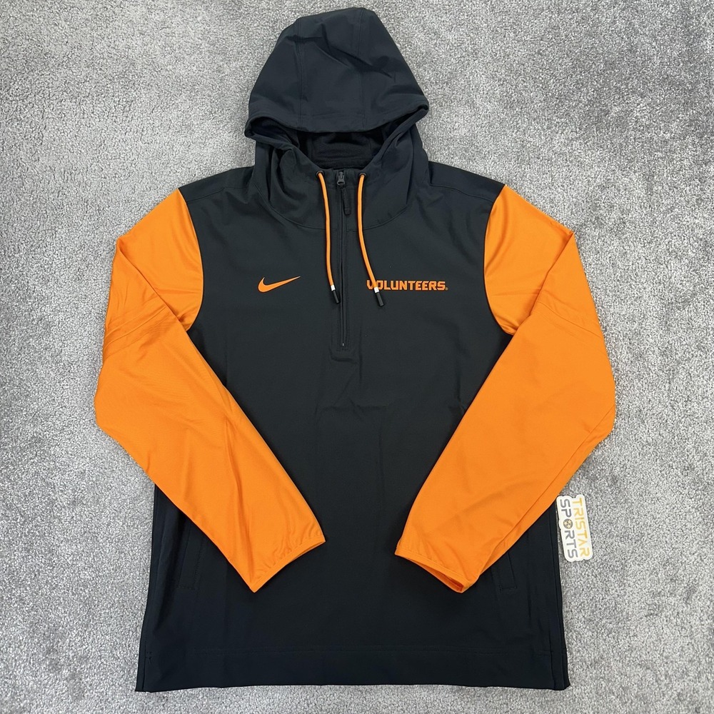 Tennessee Volunteers Jacket Mens Medium Black Orange Nike Sideline Pregame Hood